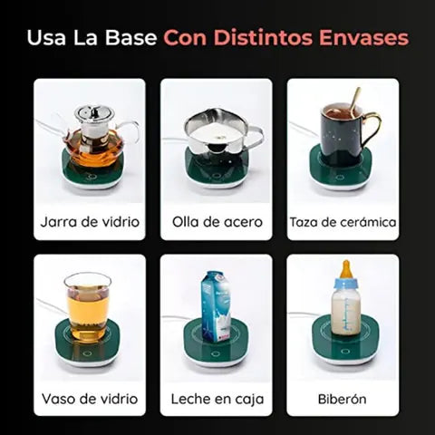 TAZA INTELIGENTE CON BASE CALENTADORA ELÉCTRICA PORTATIL