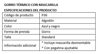 GORRO DE INVIERNO 3 EN 1 - TEJIDO TÉRMICO
