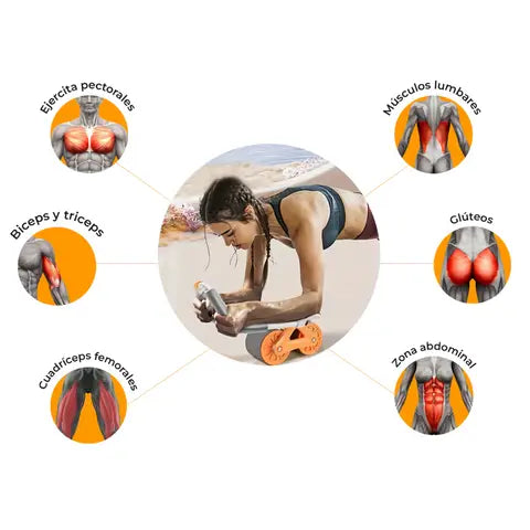RODILLO ABDOMINAL CON RETORNO AUTOMÁTICO