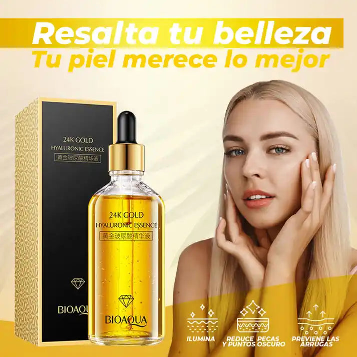 2 SÉRUM FACIAL 24K GOLD BIOAQUA (ANTIEDAD) + MASAJEADOR
