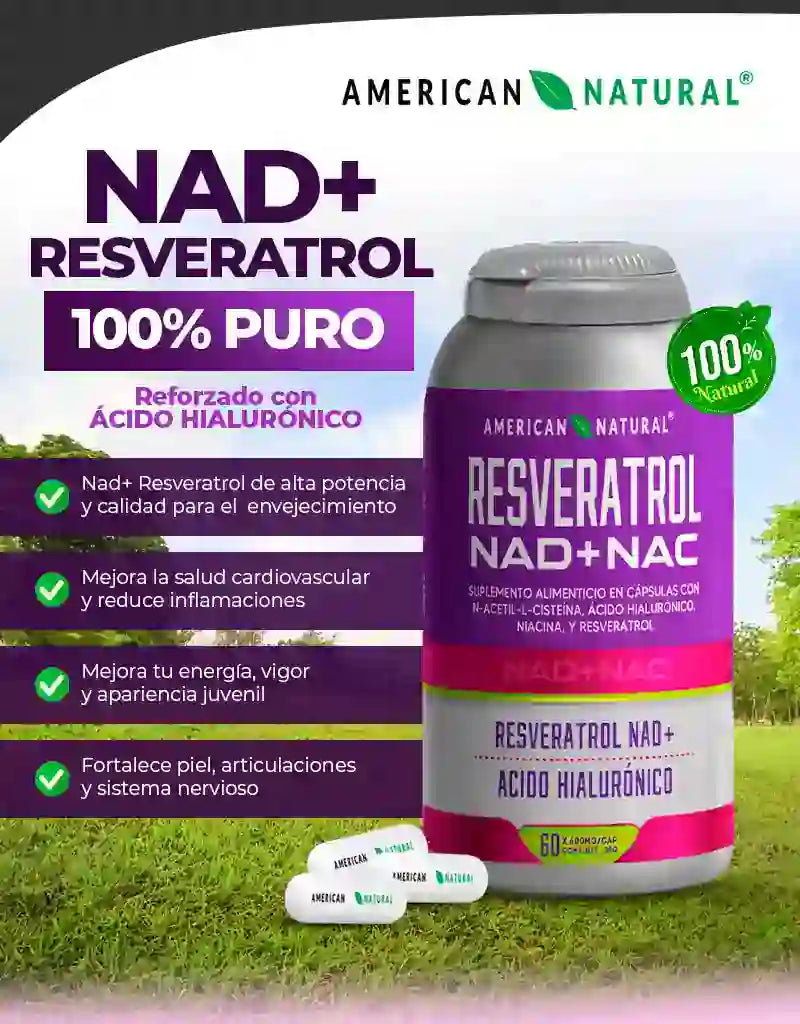 RESVERATROL + NAD+ NAC - JUVENTUD SIN LÍMITES