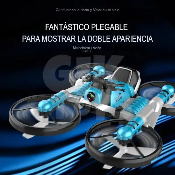 Moto Drone Convertible 2 en 1 - Drone con Cámara WiFi HD 🏍️🚁