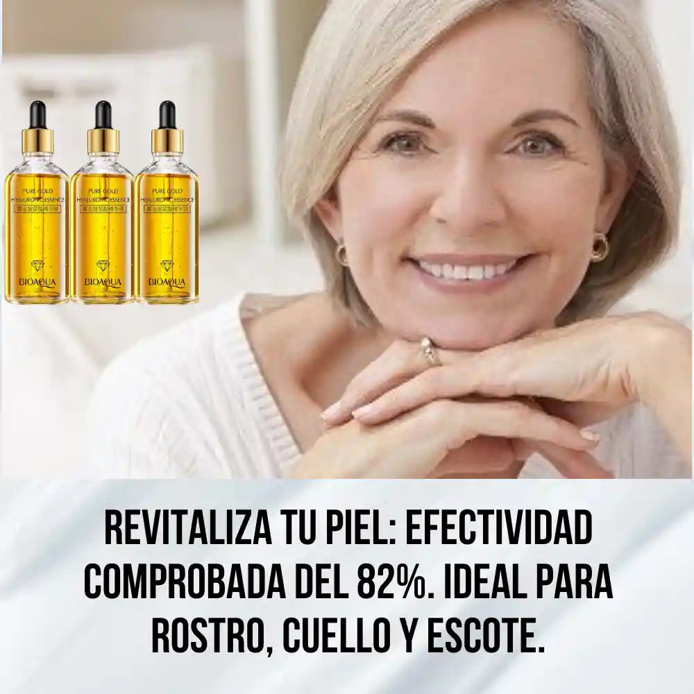 2 SÉRUM FACIAL 24K GOLD BIOAQUA (ANTIEDAD) + MASAJEADOR