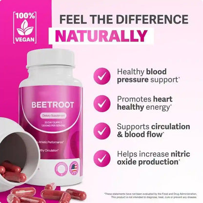 BEETROOT ORGÁNICO 1300MG - SALUD DEL CORAZÓN