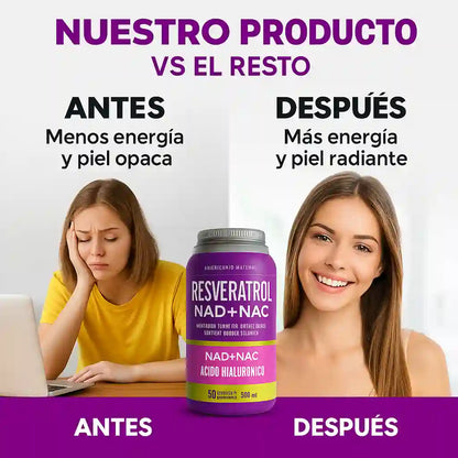 RESVERATROL + NAD+ NAC - JUVENTUD SIN LÍMITES