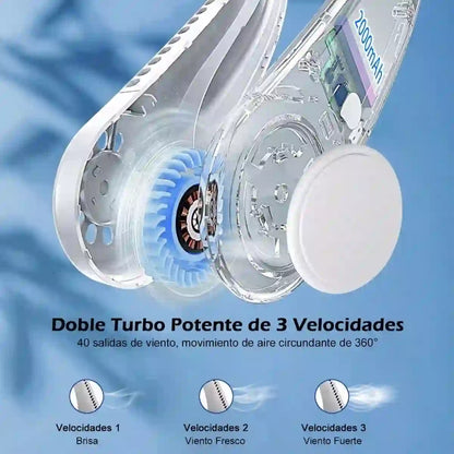 VENTILADOR DE CUELLO PORTÁTIL 3 VELOCIDADES