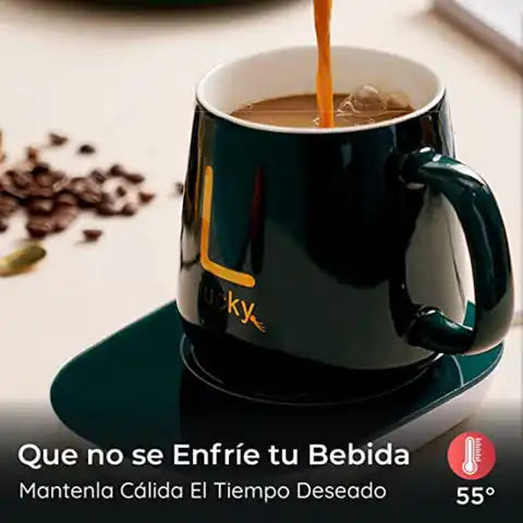 TAZA INTELIGENTE CON BASE CALENTADORA ELÉCTRICA PORTATIL