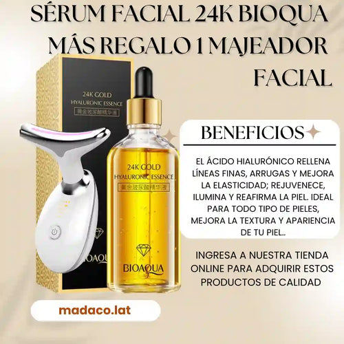 1 SÉRUM FACIAL 24K GOLD BIOAQUA (ANTIEDAD) + MASAJEADOR