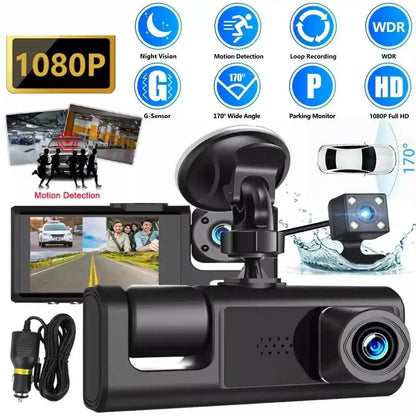 Cámara Dash 3 en 1 para Auto – Triple Grabación HD
