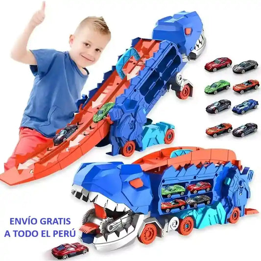 Dino Car Racer Devorador - Pista de Carreras 2 en 1 🦖🚗