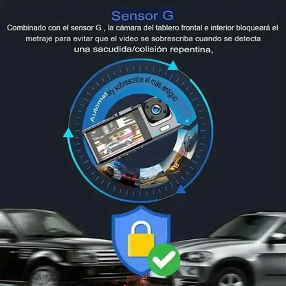 Cámara Dash 3 en 1 para Auto – Triple Grabación HD