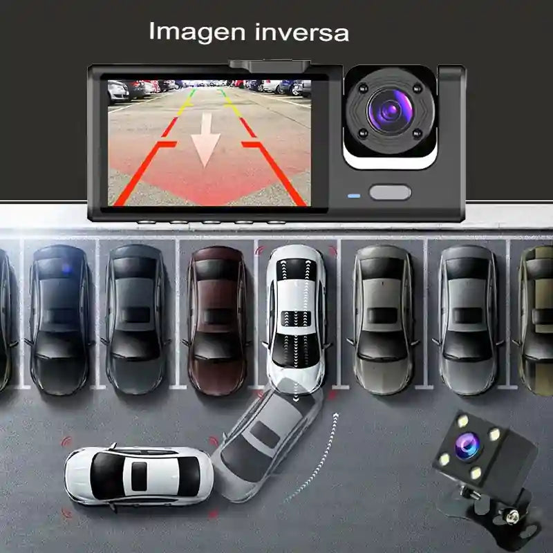 Cámara Dash 3 en 1 para Auto – Triple Grabación HD