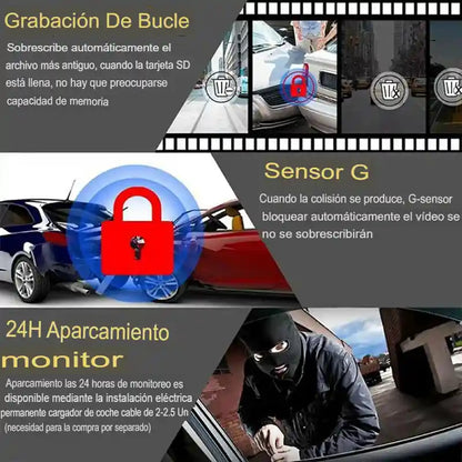 Cámara Dash 3 en 1 para Auto – Triple Grabación HD